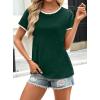 image:imageAvanova Ringer Tee Women Contrast Trim Short Sleeve Shirts Casual Summer Cotton T ShirtDark Green