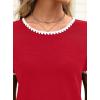 image:imageAvanova Ringer Tee Women Contrast Trim Short Sleeve Shirts Casual Summer Cotton T ShirtRed