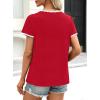 image:imageAvanova Ringer Tee Women Contrast Trim Short Sleeve Shirts Casual Summer Cotton T ShirtRed