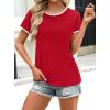 image:imageAvanova Ringer Tee Women Contrast Trim Short Sleeve Shirts Casual Summer Cotton T ShirtRed