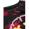 image:imageAvanova Tie Dye Shirt Women Ripped Short Sleeve Crop Tops Distressed Cropped T Shirts for Concert Halloween Goth RockRed