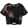 image:imageAvanova Women Distressed Loose Crop Top Oversized Short Sleeve Ripped Tee ShirtTie Dye Pink