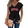 image:imageAvanova Women Graphic Tees Shirt Print V Neck Cap Sleeve Casual T Summer TopsBlack Chicago