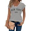 image:imageAvanova Women Graphic Tees Shirt Print V Neck Cap Sleeve Casual T Summer TopsGrey