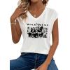 image:imageAvanova Women Graphic Tees Shirt Print V Neck Cap Sleeve Casual T Summer TopsWhite Wildwest