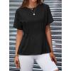 image:imageAvanova Women Peplum Top Cinched Waist Short Sleeve T Shirts Casual Summer TeeBlack