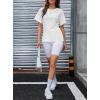 image:imageAvanova Women Peplum Top Cinched Waist Short Sleeve T Shirts Casual Summer TeeWhite