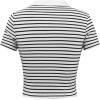 image:imageAvanova Women Polo Collared V Neck Tee Shirts Ringer Short Sleeve Crop TopsBlack White