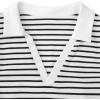 image:imageAvanova Women Polo Collared V Neck Tee Shirts Ringer Short Sleeve Crop TopsBlack White