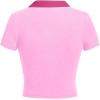 image:imageAvanova Women Polo Collared V Neck Tee Shirts Ringer Short Sleeve Crop TopsHot Pink