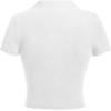 image:imageAvanova Women Polo Collared V Neck Tee Shirts Ringer Short Sleeve Crop TopsSolid White