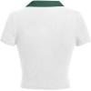 image:imageAvanova Women Polo Collared V Neck Tee Shirts Ringer Short Sleeve Crop TopsWhite Green