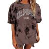 image:imageAvanova Women Tie Dye T Shirts Oversized Tshirts Short Sleeve Crewneck Summer Loose Tee TopDark Brown