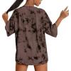 image:imageAvanova Women Tie Dye T Shirts Oversized Tshirts Short Sleeve Crewneck Summer Loose Tee TopDark Brown