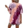 image:imageAvanova Women Tie Dye T Shirts Oversized Tshirts Short Sleeve Crewneck Summer Loose Tee TopPurple Orange