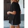 image:imageAvanova Women V Neck Side Slit Split Tee Oversized Short Sleeve T Shirts Summer TopsBlack