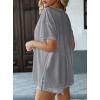 image:imageAvanova Women V Neck Side Slit Split Tee Oversized Short Sleeve T Shirts Summer TopsGrey