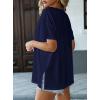 image:imageAvanova Women V Neck Side Slit Split Tee Oversized Short Sleeve T Shirts Summer TopsNavy