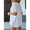 image:imageAvanova Women V Neck Side Slit Split Tee Oversized Short Sleeve T Shirts Summer TopsWhite