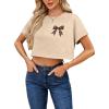 image:imageAvanova Women Vintage Floral Graphic Distressed Crop Tops Ripped Short Sleeve T ShirtKhaki