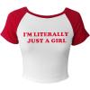 image:imageAvanova Womens Letter Print Tee Short Sleeve Round Neck Slim Fit Crop Top T ShirtRed