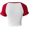 image:imageAvanova Womens Letter Print Tee Short Sleeve Round Neck Slim Fit Crop Top T ShirtRed