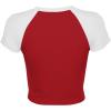 image:imageAvanova Womens Letter Print Tee Short Sleeve Round Neck Slim Fit Crop Top T ShirtWhite Red