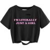 image:imageAvanova Funny Slogan Graphic Tees for Women Distressed Crop Tops Ripped Short Sleeve T ShirtPink Black