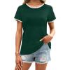 image:imageAvanova Ringer Tee Women Contrast Trim Short Sleeve Shirts Casual Summer Cotton T ShirtDark Green
