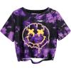 image:imageAvanova Tie Dye Shirt Women Ripped Short Sleeve Crop Tops Distressed Cropped T Shirts for Concert Halloween Goth RockPurple