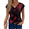 image:imageAvanova Women Graphic Tees Shirt Print V Neck Cap Sleeve Casual T Summer TopsBlack Tie Dye