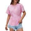 image:imageAvanova Women Peplum Top Cinched Waist Short Sleeve T Shirts Casual Summer TeePink