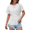 image:imageAvanova Women Peplum Top Cinched Waist Short Sleeve T Shirts Casual Summer TeeWhite