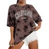 image:imageAvanova Women Tie Dye T Shirts Oversized Tshirts Short Sleeve Crewneck Summer Loose Tee TopDark Brown