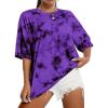 image:imageAvanova Women Tie Dye T Shirts Oversized Tshirts Short Sleeve Crewneck Summer Loose Tee TopPurple