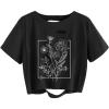 image:imageAvanova Women Vintage Floral Graphic Distressed Crop Tops Ripped Short Sleeve T ShirtBlack White