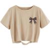 image:imageAvanova Women Vintage Floral Graphic Distressed Crop Tops Ripped Short Sleeve T ShirtKhaki