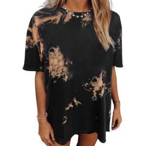 image:imageAvanova Women Tie Dye T Shirts Oversized Tshirts Short Sleeve Crewneck Summer Loose Tee TopLight Brown