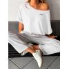 image:imageAvanova Women Off The Shoulder Crop Top Cropped Batwing Short Sleeve Tee TShirtWhite