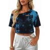 image:imageAvanova Women Off The Shoulder Crop Tops Distressed Ripped Short Sleeve Cropped Tee TShirtBlack Blue
