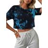 image:imageAvanova Women Off The Shoulder Crop Tops Distressed Ripped Short Sleeve Cropped Tee TShirtBlack Blue