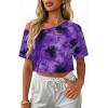 image:imageAvanova Women Off The Shoulder Crop Tops Distressed Ripped Short Sleeve Cropped Tee TShirtBlack Purple