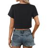 image:imageAvanova Women Ripped Cut Out T Shirts Short Sleeve Cropped Distressed Crop Tops for Punk Rock ConcertBlack
