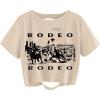 image:imageAvanova Women Vintage Graphic Distressed Crop Top Oversized Short Sleeve Ripped Tee Shirt Apricot Wset Medium