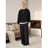 image:imageTapata Mens 283032 Inseam Casual Dress Pants Pleated Old Money Wide Leg Baggy Slacks Relaxed Fit TrousersBlack