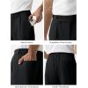 image:imageTapata Mens 283032 Inseam Casual Dress Pants Pleated Old Money Wide Leg Baggy Slacks Relaxed Fit TrousersBlack