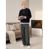 image:imageTapata Mens 283032 Inseam Casual Dress Pants Pleated Old Money Wide Leg Baggy Slacks Relaxed Fit TrousersDark Gray