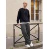 image:imageTapata Mens 283032 Inseam Casual Dress Pants Pleated Old Money Wide Leg Baggy Slacks Relaxed Fit TrousersDark Gray