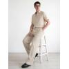 image:imageTapata Mens 283032 Inseam Casual Dress Pants Pleated Old Money Wide Leg Baggy Slacks Relaxed Fit TrousersLight Khaki
