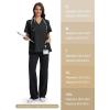 image:imageTapata Wide Leg Scrub Pants for Women  28303234 Inseam High Rise Straight Leg Yoga Scrub Uniform Pants with 7 PocketsBlack